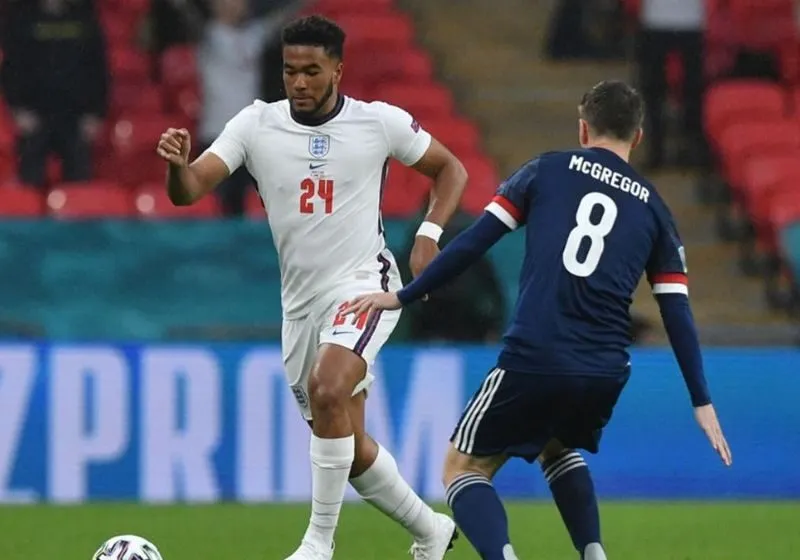 Reece James của đội tuyển Anh trong trận đấu bảng D UEFA Euro 2020 tại Sân vận động Wembley